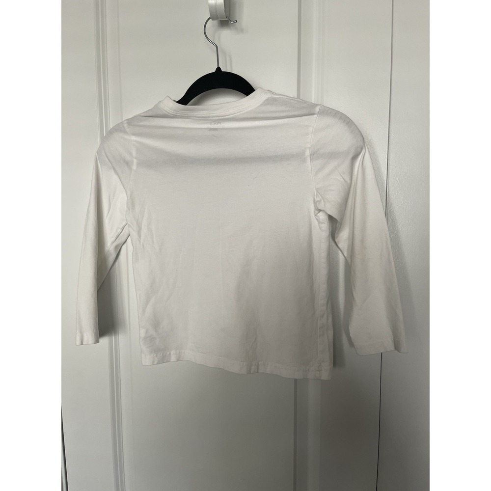 Ralph Lauren Polo Shirt white Pony Long Sleeve Cotton Kids Boy Sz 6 - Picture 3 of 5